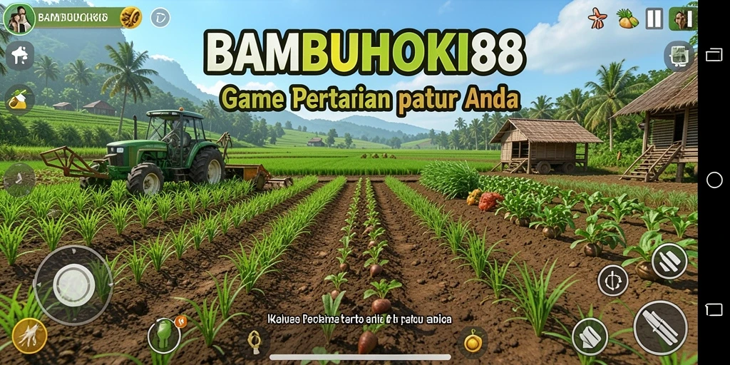Tampilan gameplay menarik di BAMBUHOKI88 saat bercocok tanam.