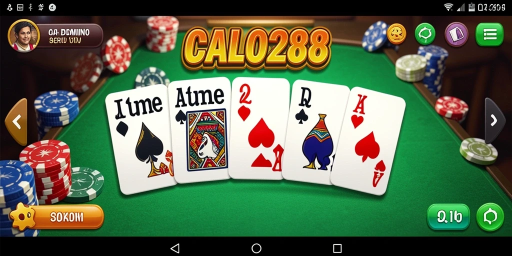 Screenshot utama CALO288 menampilkan gameplay Domino yang seru.