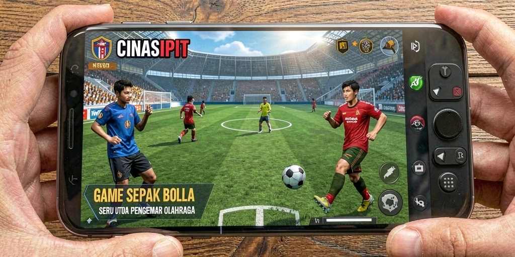 Tampilan gameplay menarik dalam <strong>CINASIPIT</strong> dengan aksi sepak bola yang mendebarkan.