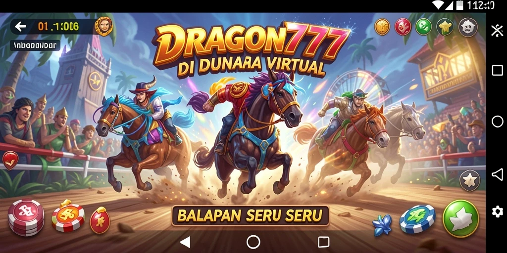 Screenshot utama gameplay Racing DRAGON777 menunjukkan balapan mendebarkan dengan grafik superior.