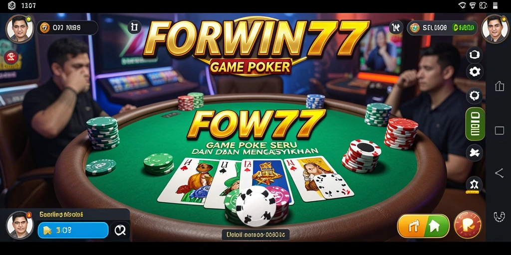 Tampilan gameplay poker menarik di FORWIN77.