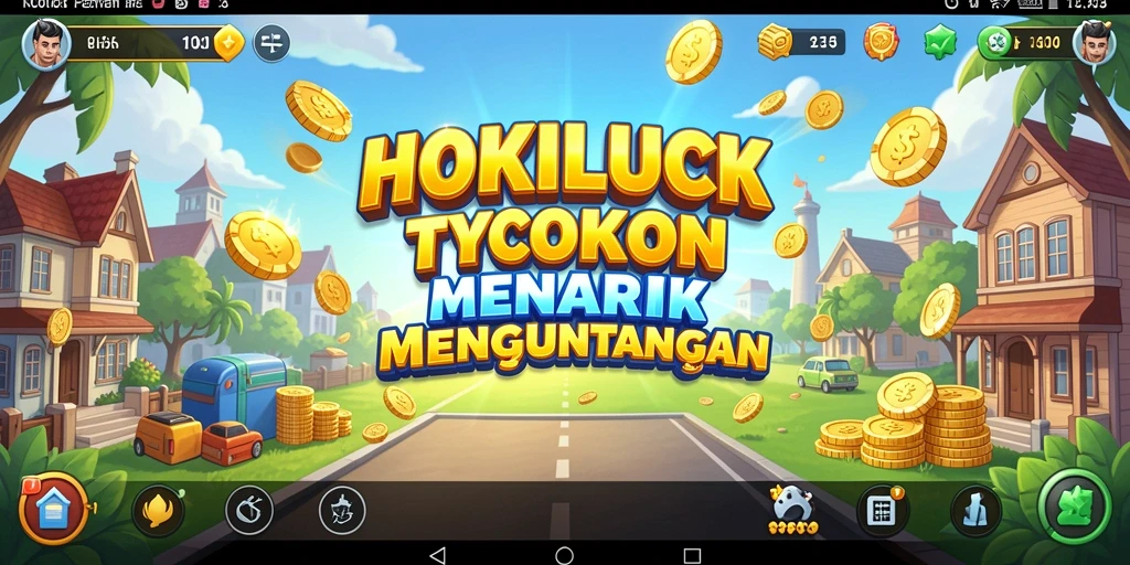 Screenshot HOKILUCK menampilkan momen seru dalam mengelola bisnis Tycoon.