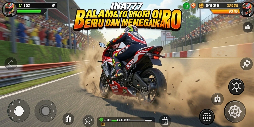 Gameplay balapan motor yang intens dan penuh aksi.