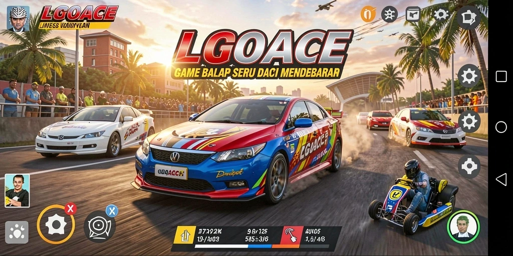 Gameplay LGOACE yang seru dan balapan menegangkan.