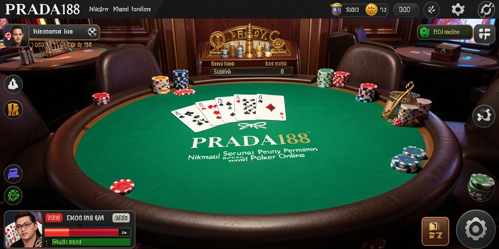 Tampilan permainan Poker yang menegangkan di PRADA188.
