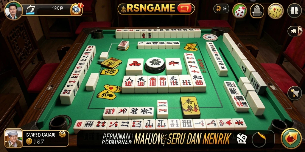 Screenshot gameplay RSNGAME dengan tampilan ubin Mahjong yang menantang.
