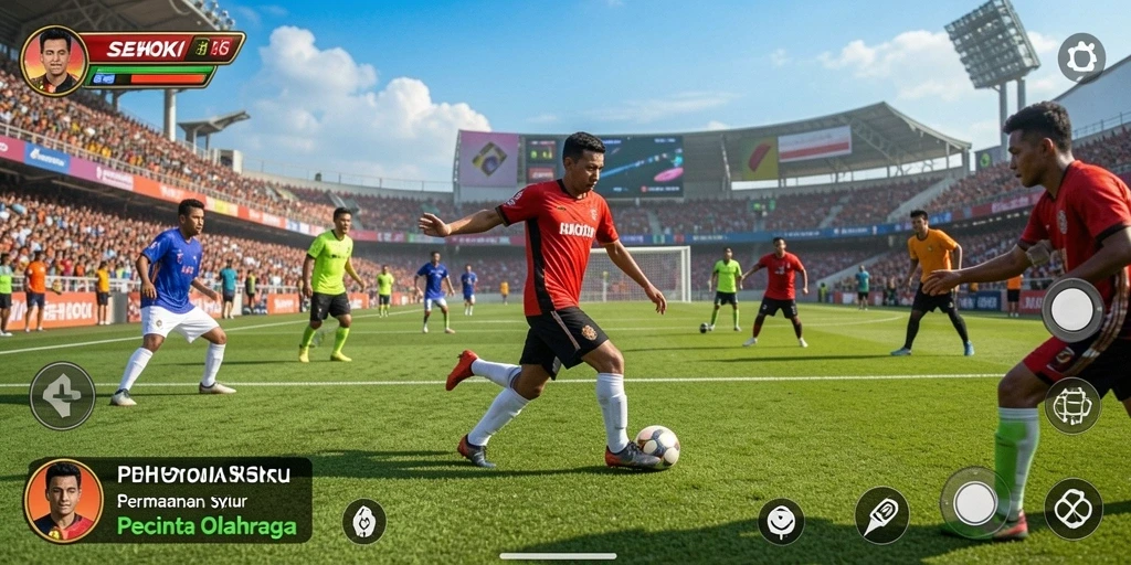 Tampilan gameplay mendebarkan dalam SEHOKI dengan aksi olahraga yang seru.