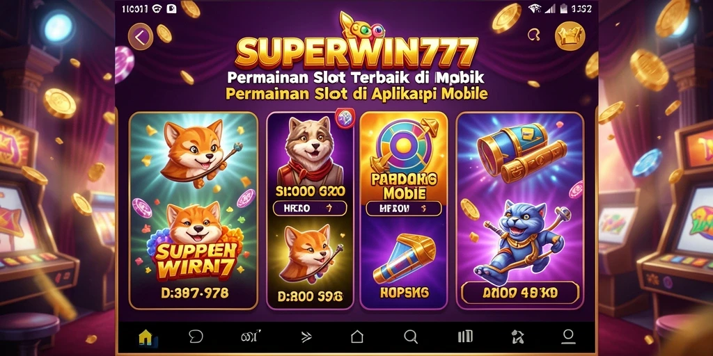 Screenshot gameplay SUPERWIN777 menampilkan putaran mesin slot yang mengasyikkan.