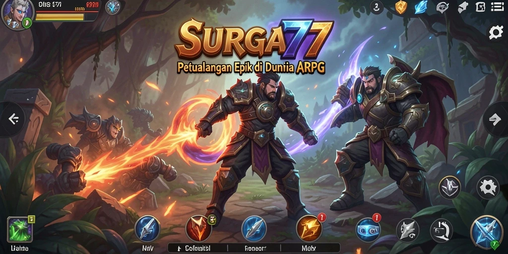 Tangkapan layar menunjukkan aksi seru gameplay ARPG di SURGA77.