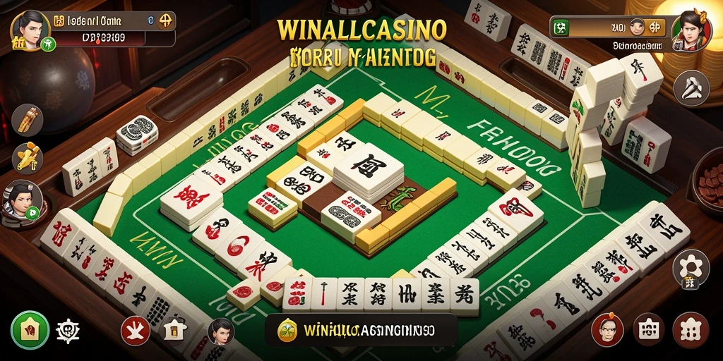 Tampilan gameplay yang menantang di WINALLCASINO dengan grafis Mahjong yang menarik.